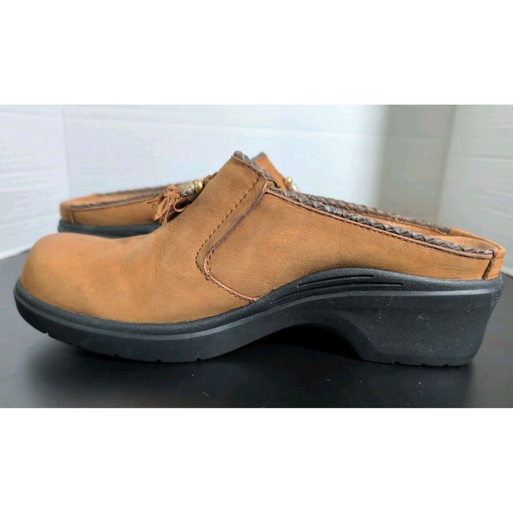 ARIAT LEATHER MULE CLOGS WOMEN'S 10 BROWN SLIP ON COMFORT WESTERN SHOES VGC - Picture 10 of 14